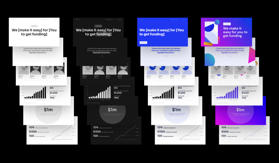 4 pitch deck templates
