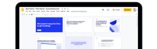 Blue theme google slides